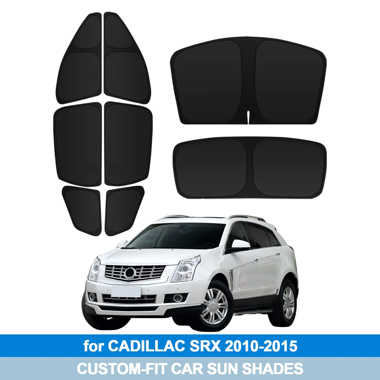 

For CADILLAC SRX 2010-2015 Windshield Sun Shade Side Window Shades Cover Sun Visor Shield Privacy Protection