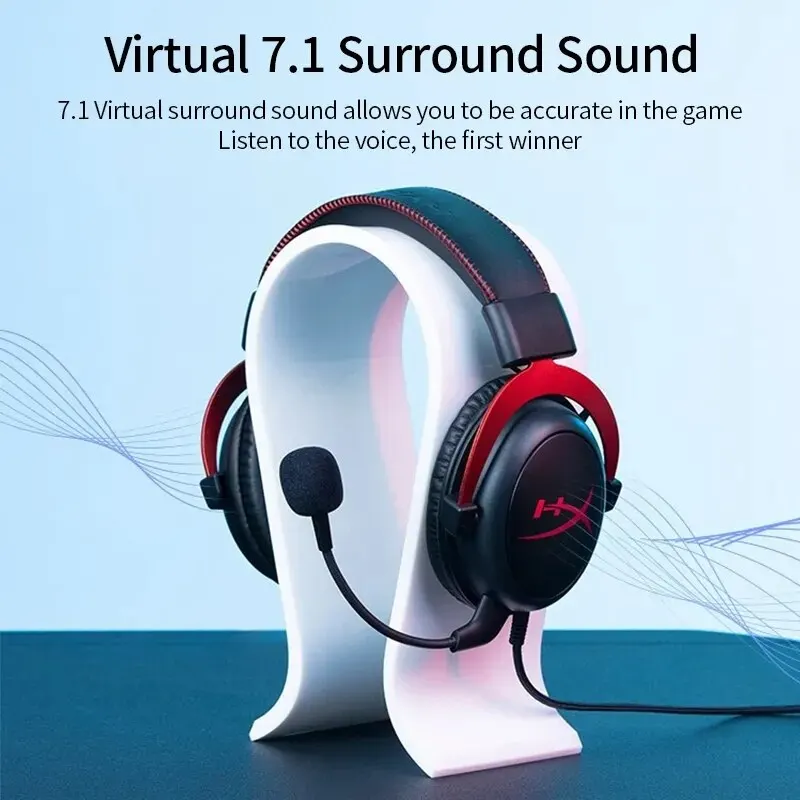 Original HyperX Nuvem 2 II Gaming Fios Headset Com HiFi 7.1 Surround Som Microfone Headphone Jogo Para PC PS4