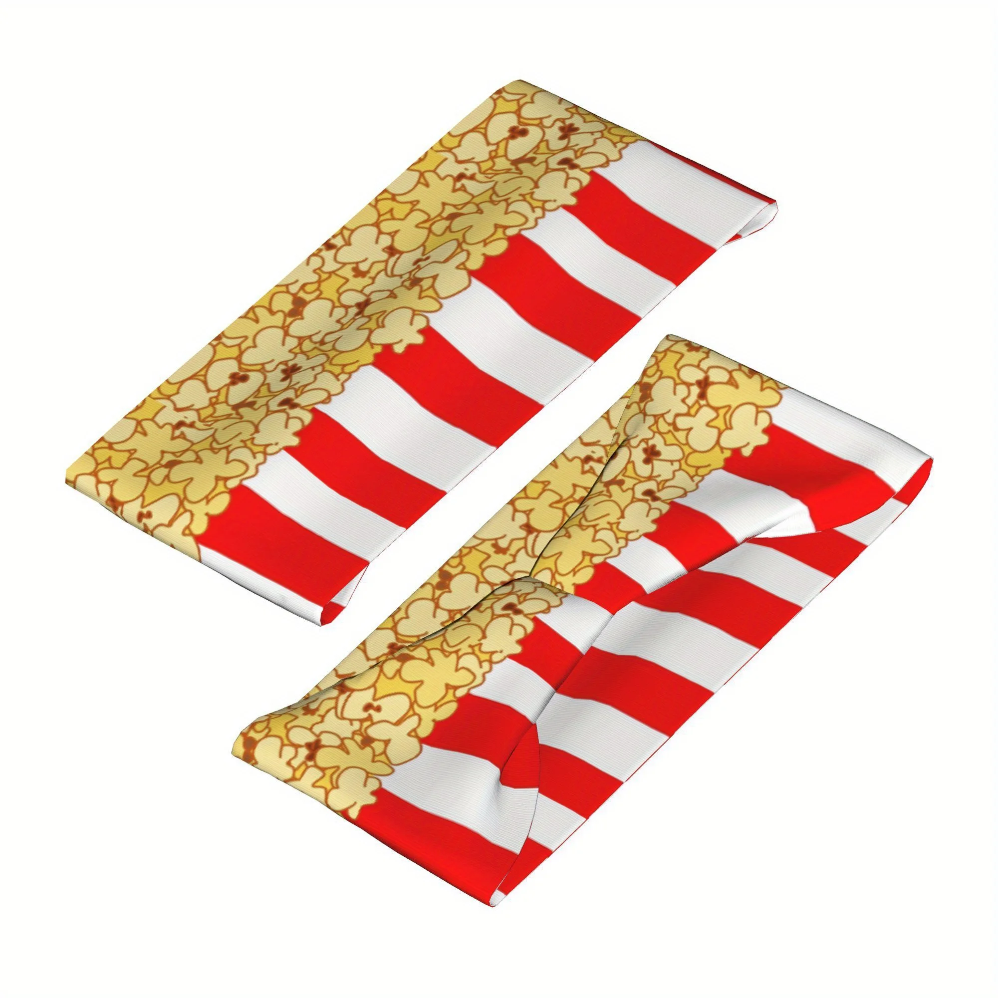 Fun Popcorn Print Headband Sweat Absorbent Sports Hairband for Running Yoga Fitness Elastic Non-slip Food Themed Unisex view 6