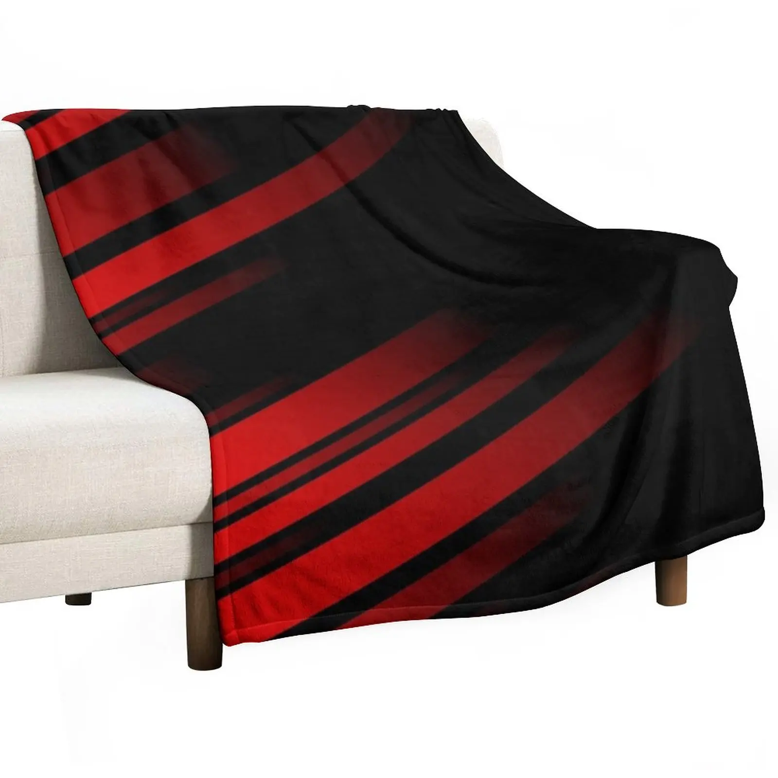 

Red and Black Stripes Minimal Design Throw Blanket For Sofa Thin Softest Blanket Personalized Gift