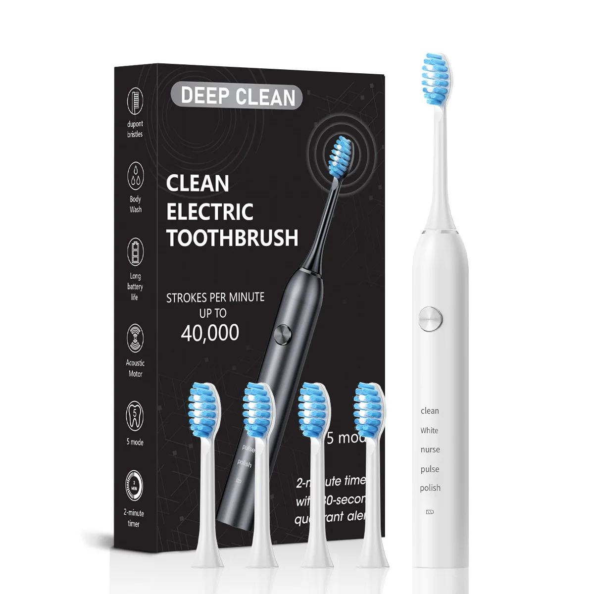 Intelligent Sonic ElectricToothbrush for Adult High Fequency Waterproof  USB Charging Time Reminder Teeth Cleaning Oral Care