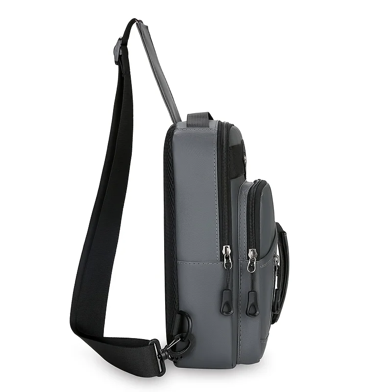 Multifunktionale Outdoor-Herren-Brusttasche, stilvolle Nylon-Umhängetasche, lässig, Sport, mehrere Fächer, Umhängetasche – Detail 5