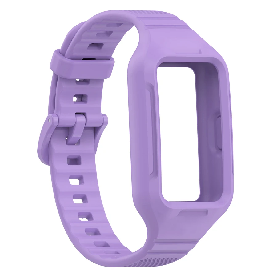 Band voor Huawei Band 6 7 8 9 10 Polsband Zachte siliconen band met hoesje Vervanging Armband voor Huawei Band 6 7 8 9 10 Riem