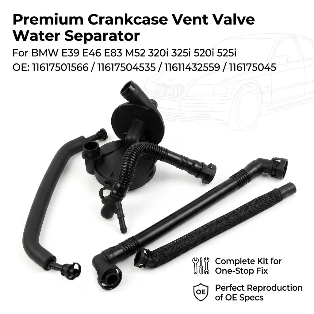 

For BMW E39 E46 E83 M52 320i 325i 520i 525i 11617501566 Engine Crankcase Exhaust Valve Vent Hose Kit 11617504535 11611432559