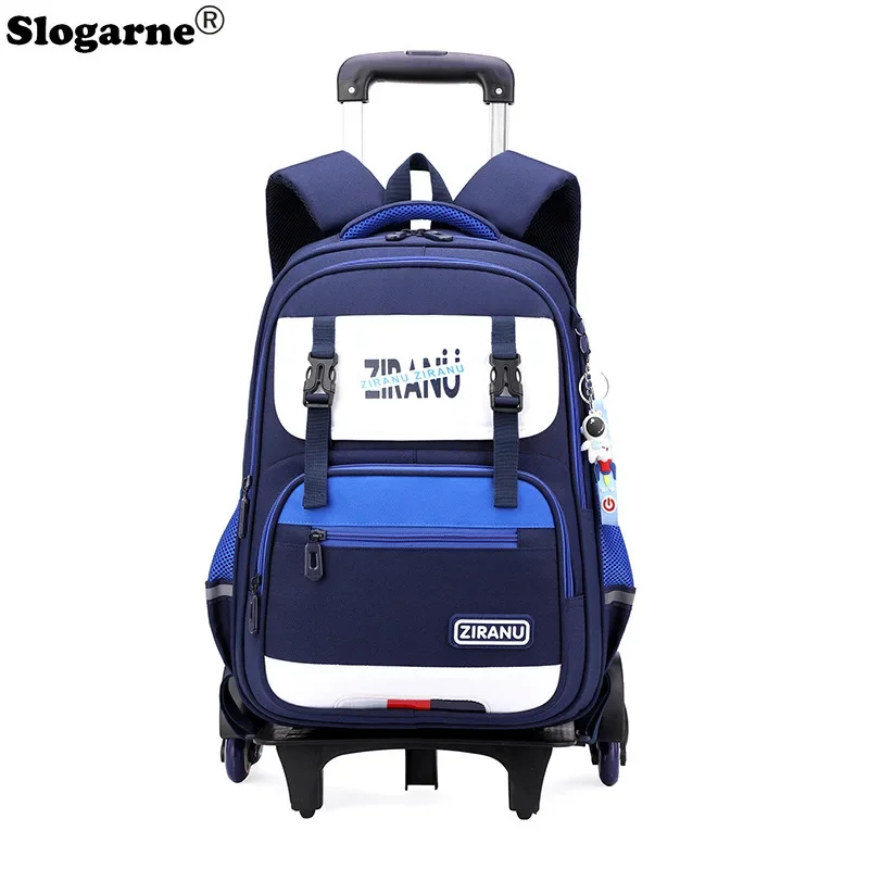 Unisex Rolling School Bags Children Waterproof Backpack with Wheels Girls Trolley Luggage Bookbags Boy New Fashion Schoolbags