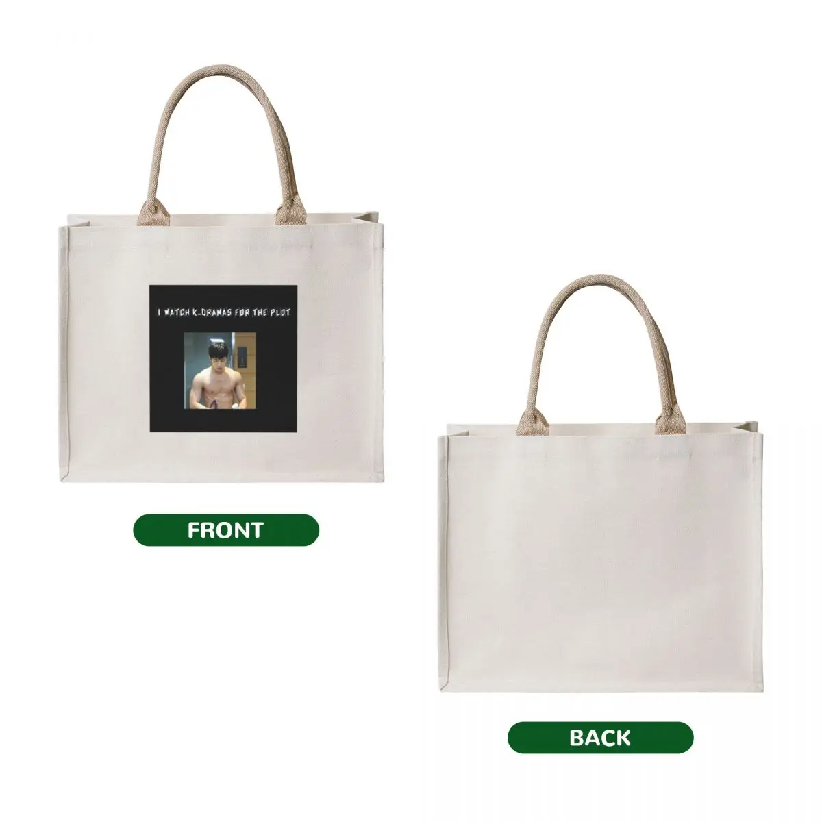 I Watch K-Dramas For The Plot Tote Bag cloth bag woman tote bags aesthetic Handbags women canvas bags