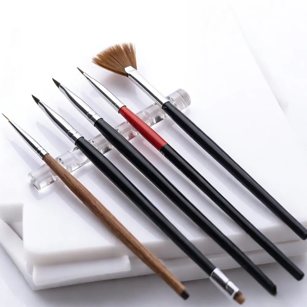 Five Grid Acrylic Nail Tool Holder, Nail Makeup Brush Storage Box, Household Pen Holder, Nail Studio desktop Organizer