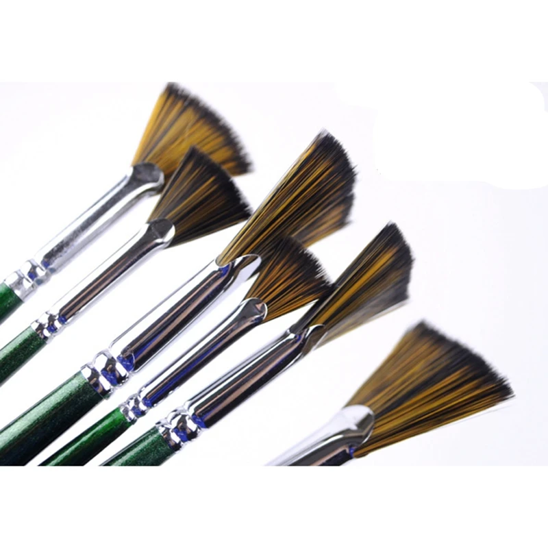 MONET 6 шт./компл. набор нейлоновых кистей в форме веера, гуашь, художественные принадлежности, ручка для рисования, масляная кисть, студенческие канцелярские принадлежности