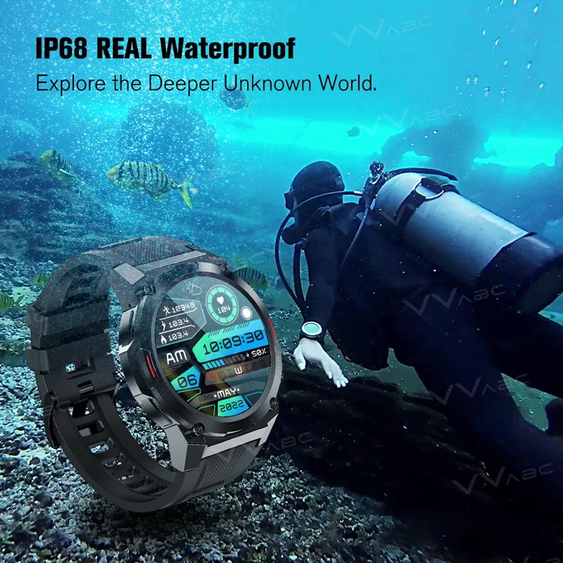 VVABC ip68 Waterproof Smart Watch For Swimming Diving Sport Style Fitness Tracker Outdoor Smartwatch Heart Rate Sleep Dustproof