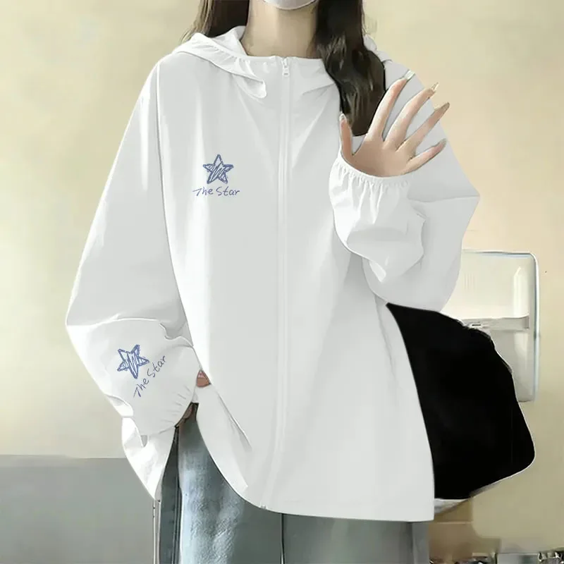 2026 New Women's Hooded Sun Protection Clothing For Summer loose Casual Jacket Student Fashion Sun Protection Clothing