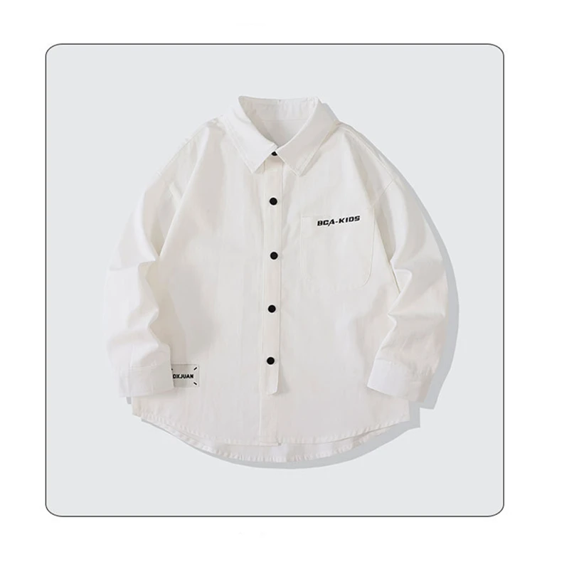

5-11T spring autumn children kids boys cotton fashion casual full sleeve shirt
