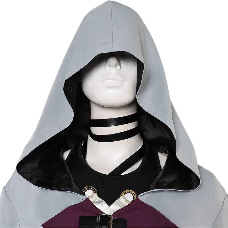 게임 LOL 코스프레 회색 망토 세트 의상 가발 Arcane Figure Jinx Roleplay Fantasia 여성 복장 할로윈