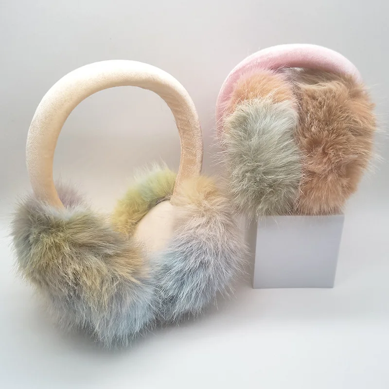 Winter Light Panel Simple Imitation Fox Fur Folding Earmuffs for Warmth, Antifreeze Protection, Ear Warming, and Ear Covering