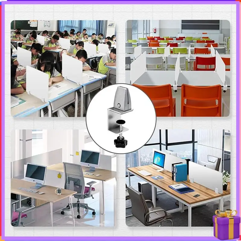 

Advanced Protective Clip For Panels 0.32Cm To 2.54Cm Thick, Adjustable Desktop Divider Clamp, Aluminum Desktop Divider Clamp