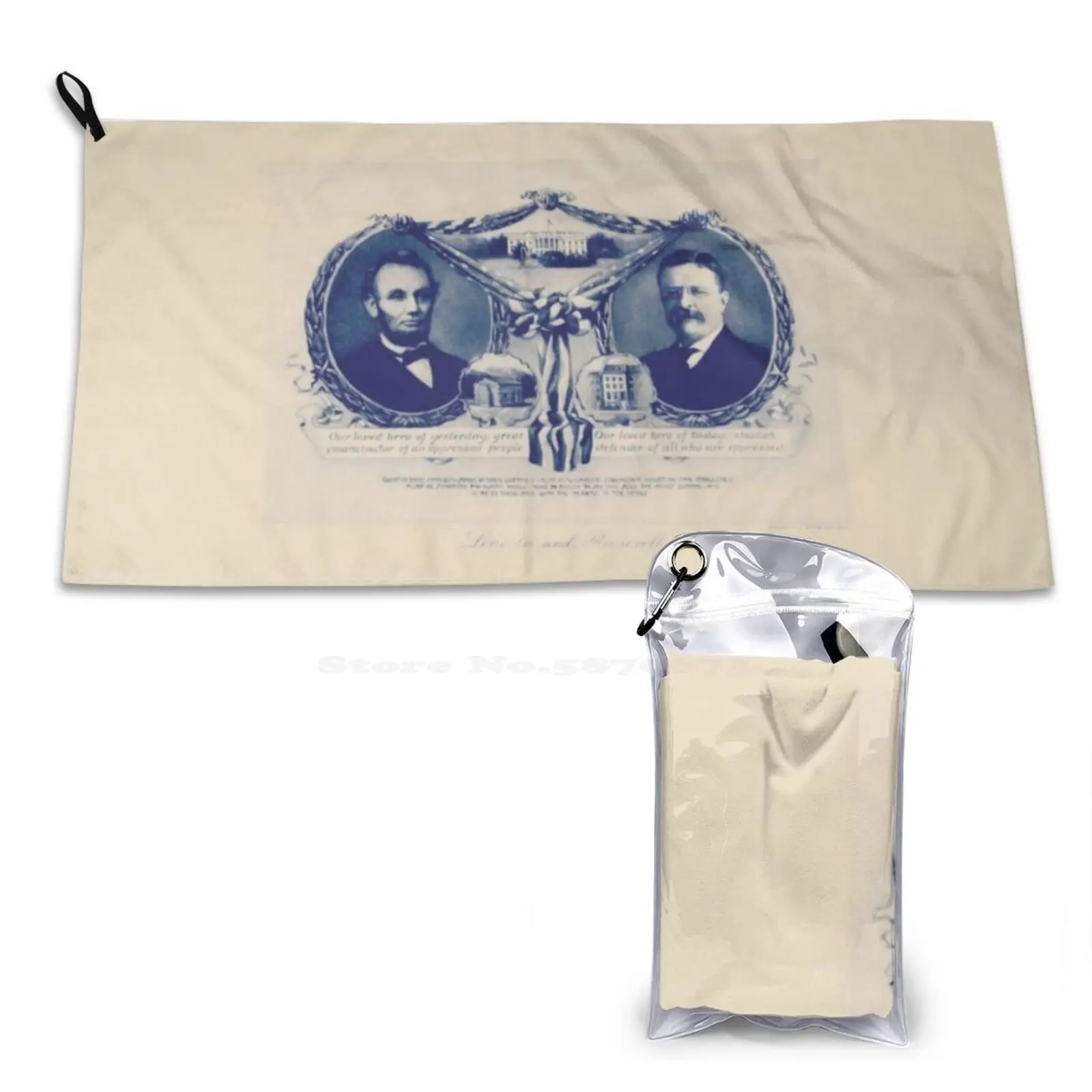 Abraham Lincoln And Theodore Roosevelt-1906 Personalized Soft Towel Home Outdoor Abraham Lincoln President Teddy Roosevelt