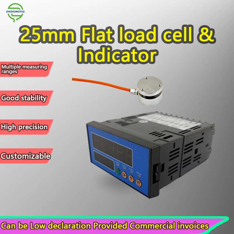 Load Cell Sensor 25mm & 12V 24V 110V 220V Indicator Display with Basic Analog RS485 Fullversion for Education Science Technology