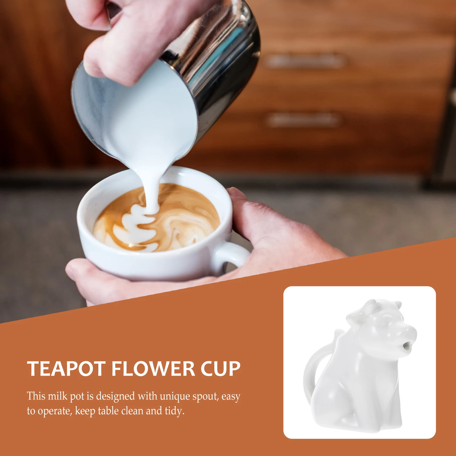 Olla de leche de cerámica con forma de Animal, taza para espumar café, tamaño pequeño, práctico soporte para salsa, suministro de cocina, taza para bebidas