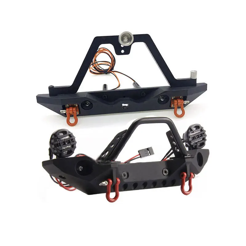 

TCRC Metal Front&Rear Bumper With 2 Led Lights For 1/10 RC Crawler Car Traxxas TRX4 Axial SCX10