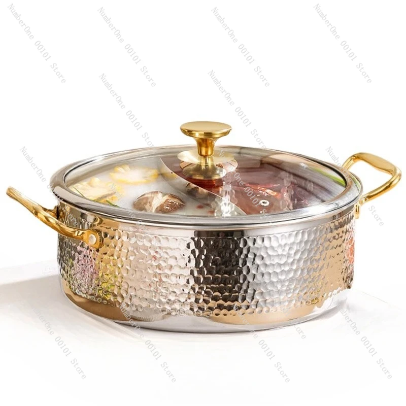 

316 stainless steel mandarin duck hot pot | Household thickened large-capacity induction cooker cooking soup pot