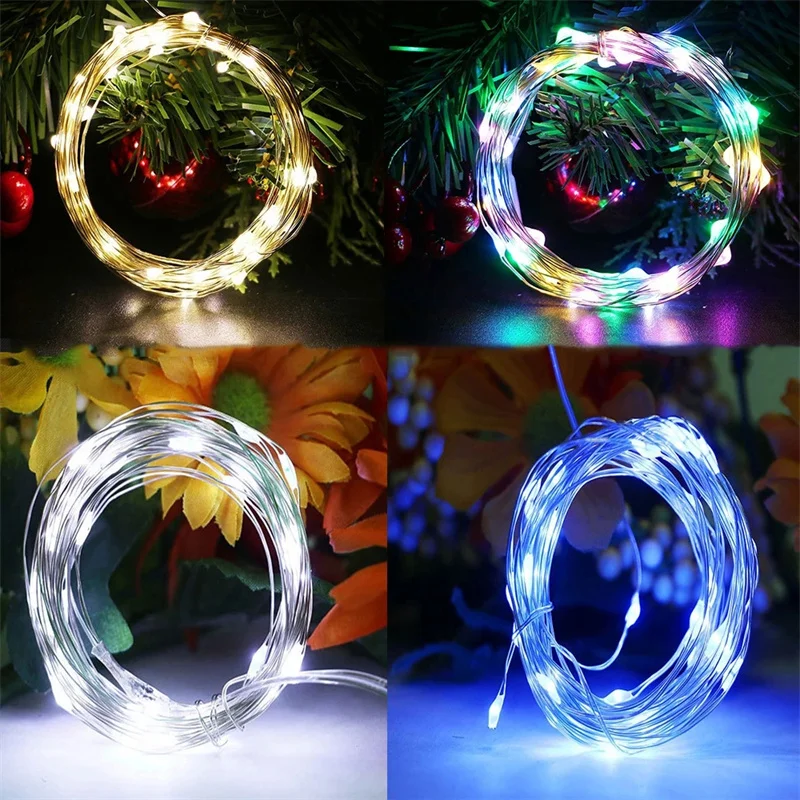 USB String Lights 20/5/10M 8 Modes Fairy Lights Copper Wire LED String Lights for Christmas Wedding New Year Garland Decoration