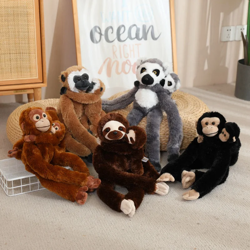 50/70CM Schöne Lange Arm Affe Suspension Plüsch Spielzeug Kreative Simulation Ausgesetzt Faultier Orang-utan Lemur Plushie Kissen puppe – Detail 23