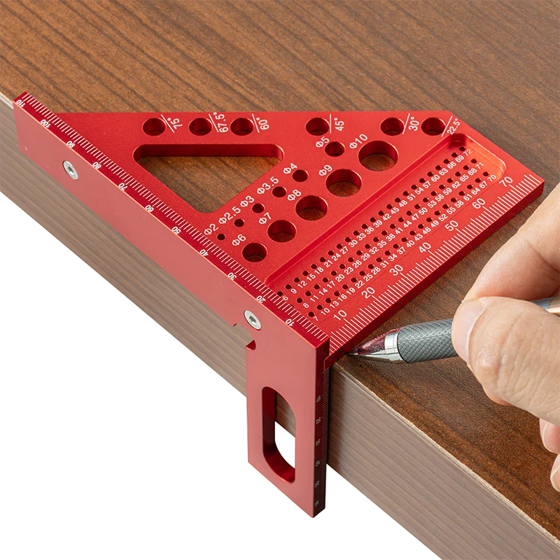 Woodworking Square Protractor Aluminum Alloy Miter Triangle Ruler High Precision Layout Measuring Tool For Engineer Carpenter
