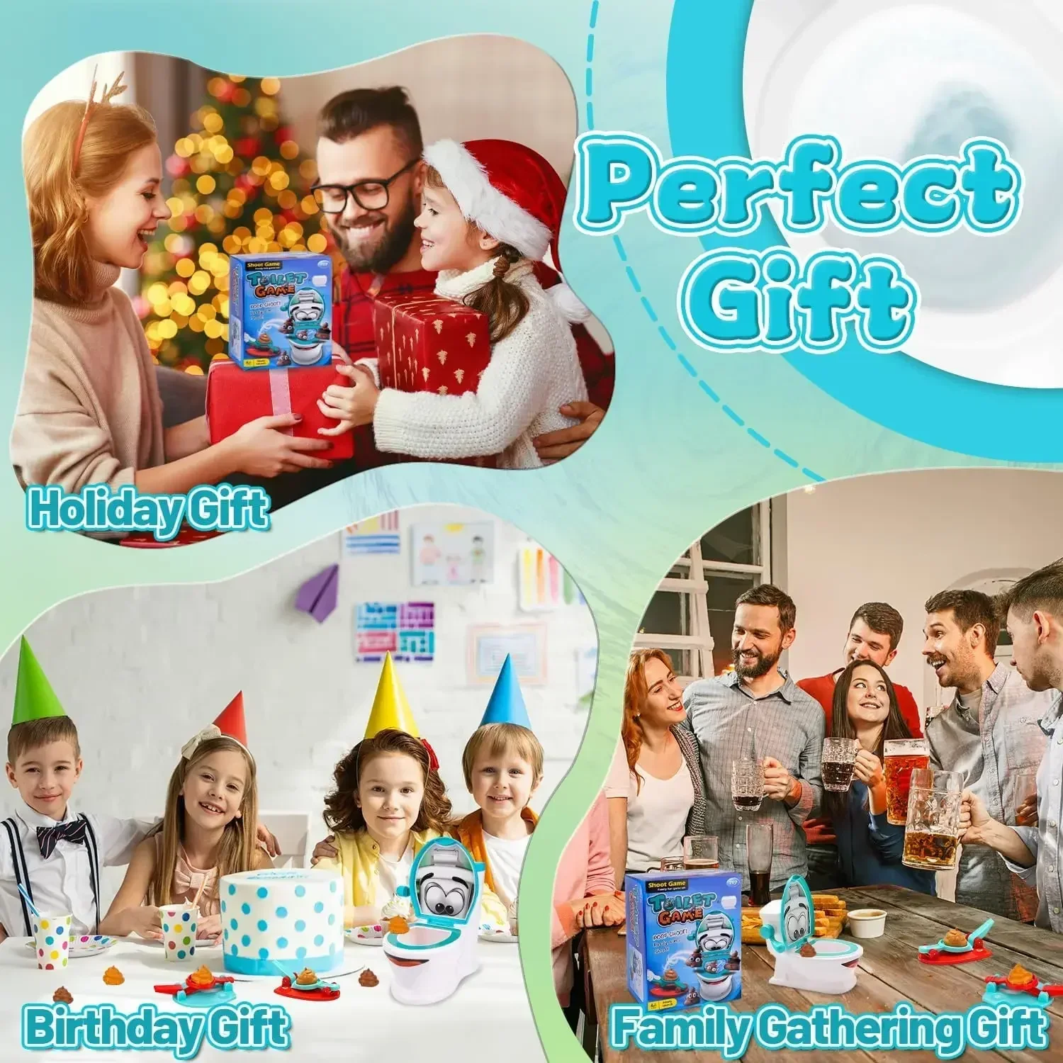 トイレクリエイティブおもちゃ 2～6人用 うんちシュートゲーム 子供用 クリエイティブトイレうんちゲームおもちゃゲーム 男の子 女の子 家族パーティー用