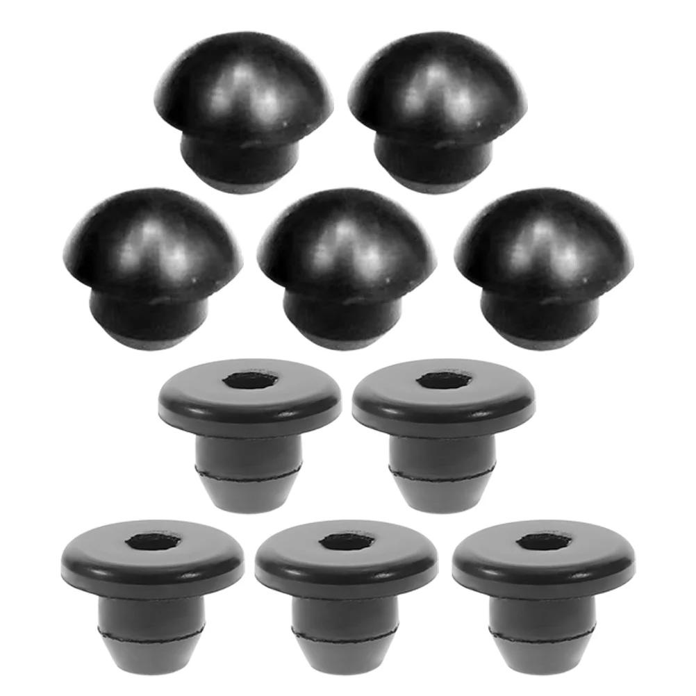 10 Pcs Hydraulic Jack Parts Oil Plug Horizontal Floor Plugs Bung Fuel Bottle Black Rubber