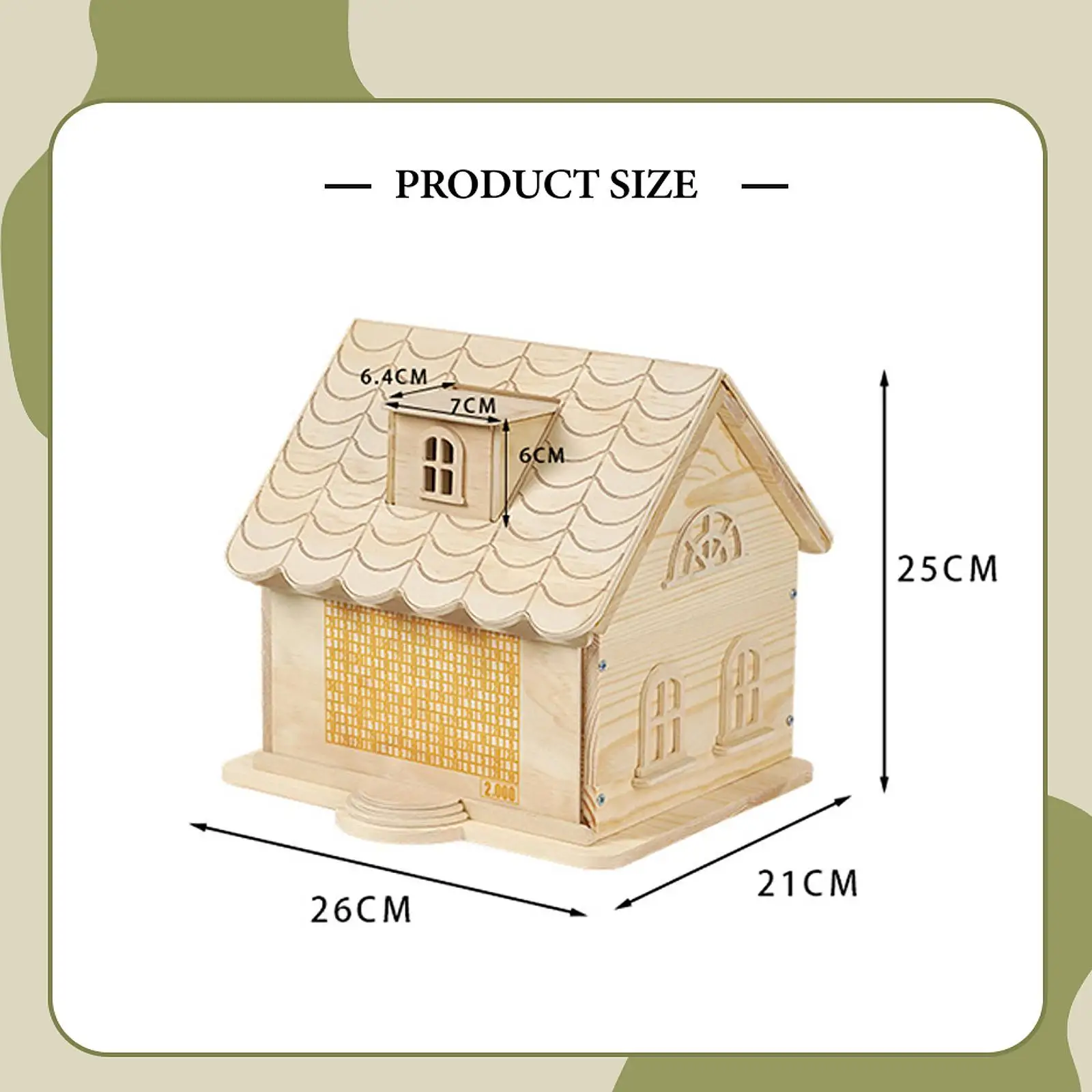 Paintable Wooden House Piggy Bank DIY Craft Set for Children Unfinished Money Storage Box Home Decor Gift