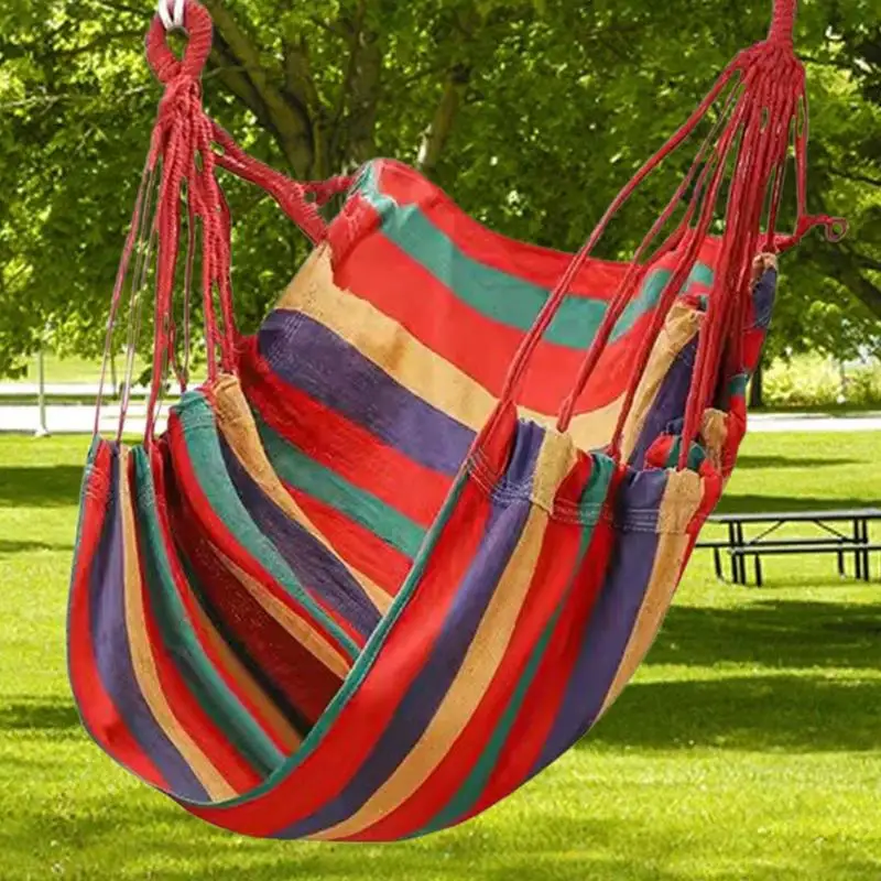 Outdoor Swing Hammock Chair Canvas Indoor Swing Chair Max 500 Lbs Thicken Swing Chair For Dormitory College Students Enlarged