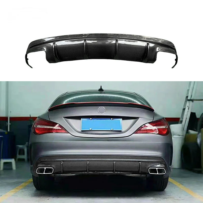 Premium Bespoke Facelift Body KitW117 CLA Carbon Fiber Style Rear Diffuser Rear Bumper Lip Splitter For W117 CLA CLA45 2016-