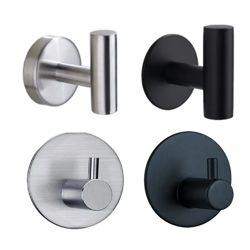 

Aluminum Alloy Robe Hook Towel Hooks Self Adhesive Wall Coat Racks Rustproof Hook Hangers Wall Hook Kitchen Bathroom Accessories