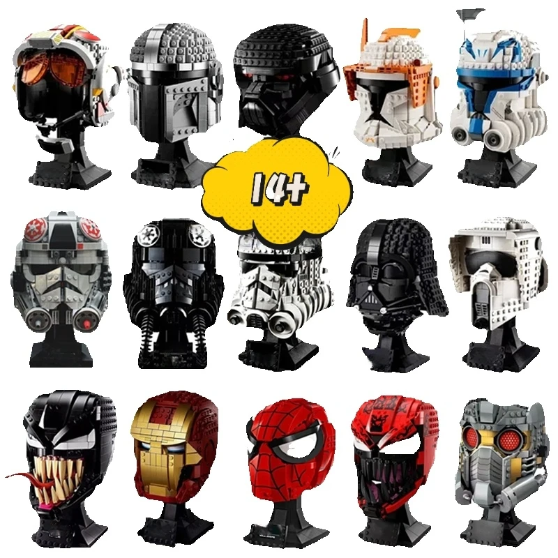 Casque mandalorien Luke Skywalker, pilote de chasse TIE, blocs de Construction de dark vador, briques de Construction, jouets pour adultes et enfants, cadeau