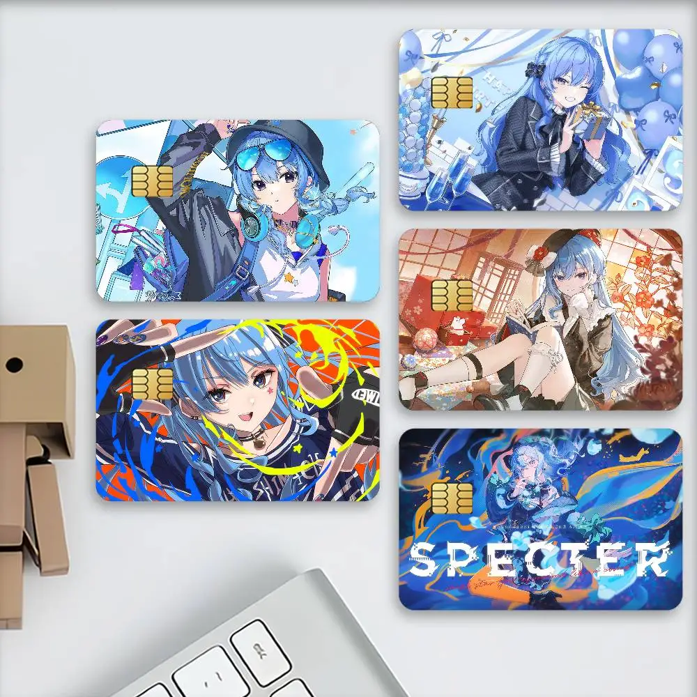 Virtual Singer H-Hoshimachi S-Suisei Waterproof Card Stickers For Credit Cards Debit Cards And Transit Cards 4pcs