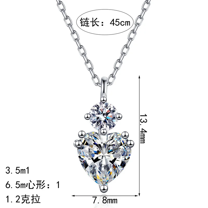 

ZFSILVER классическое роскошное ожерелье с муассанитом в форме сердца, стерлинговое серебро s925 для подвесок, женские модные вечерние ювелирные изделия, подарокAZ1439-X