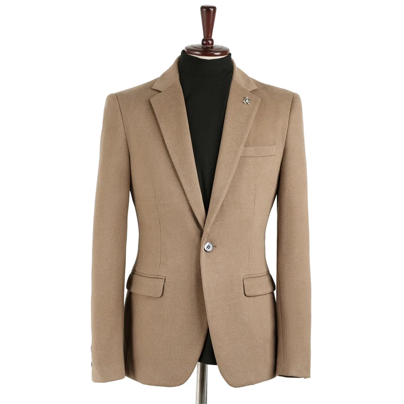 YJ31 Autumn and Winter Thick Men's Casual Suit High-grade Sense Camel British Fashion Coat Small Blazer