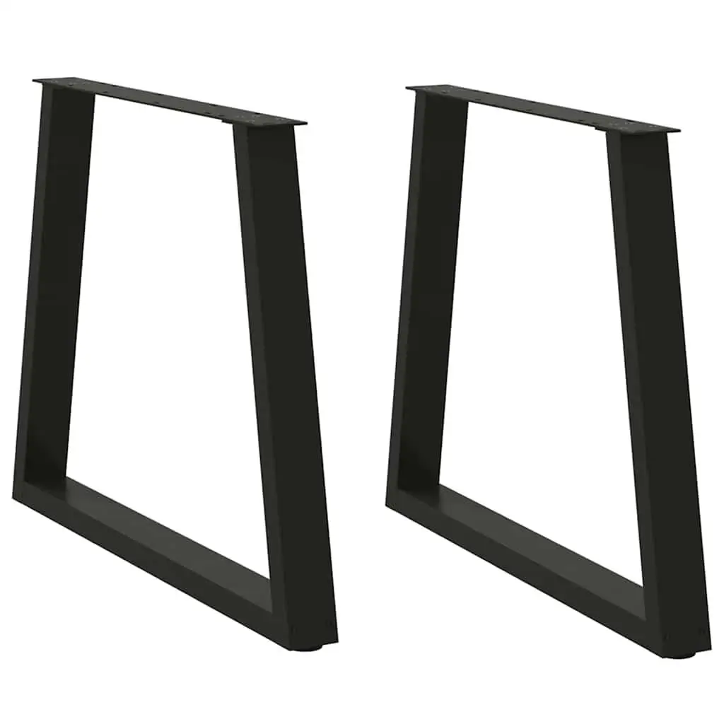 

Black Powder Coated Steel Dining Table Legs Pair Set of Two Modern Furniture Support Heavy Duty Design