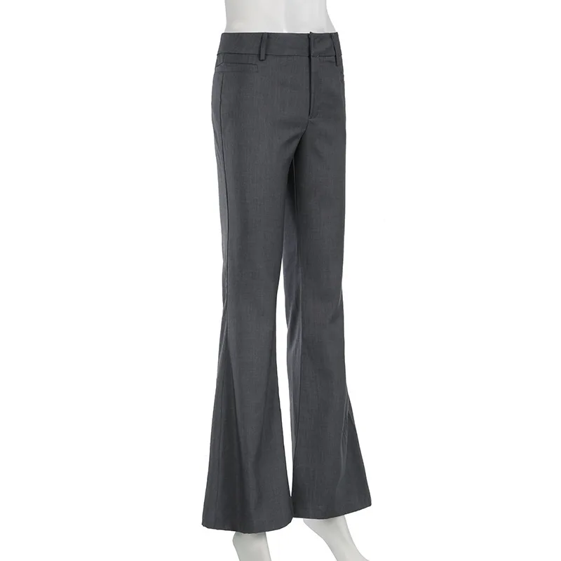 BKLD American Style Vintage Pants Commuting Low Waist Straight Leg Flare Pants Slimming Fashion Casual Suit Trousers For Women