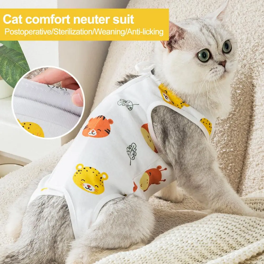 Cat Neutering Clothing Surgery Clothes Breathable Cat Neutering Suit Easy-to-wear Recovery Clothes for Cats Adjustable