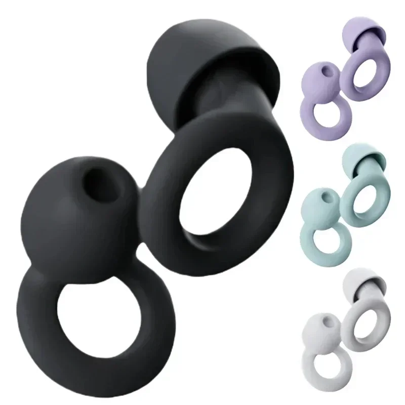 سدادات أذن بخاصية إلغاء الضوضاء - 3 مقاسات قابلة للتعديل وقابلة لإعادة الاستخدام ومقاومة للماء للسباحة والنوم (الشخير) والتركيز على العمل #1