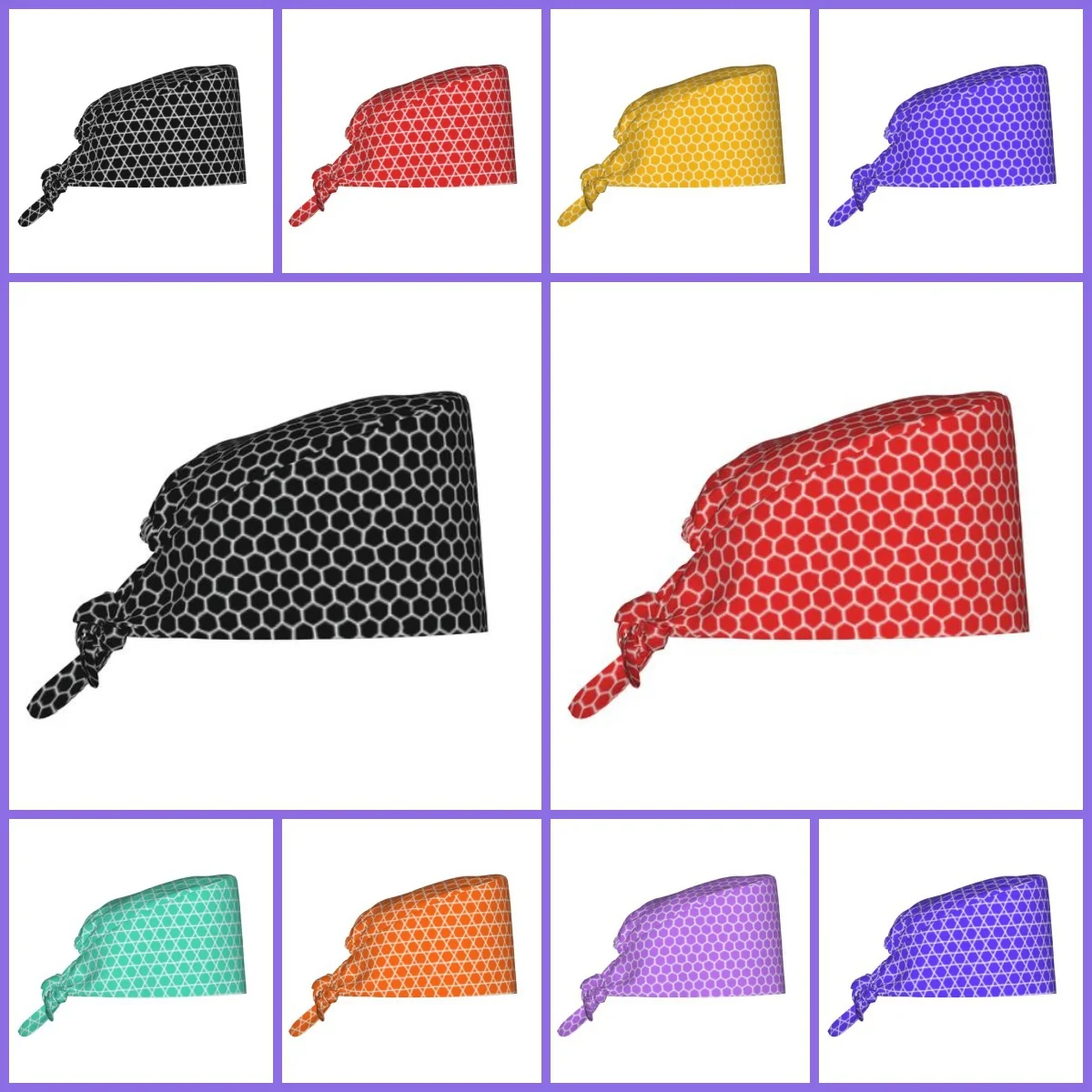 Honeycomb Bee Comb Hexagon Geometric Breathable Nursing Work Cap Surgical Scrub Caps Nurse Medical Cap Work Scrubs Hat for