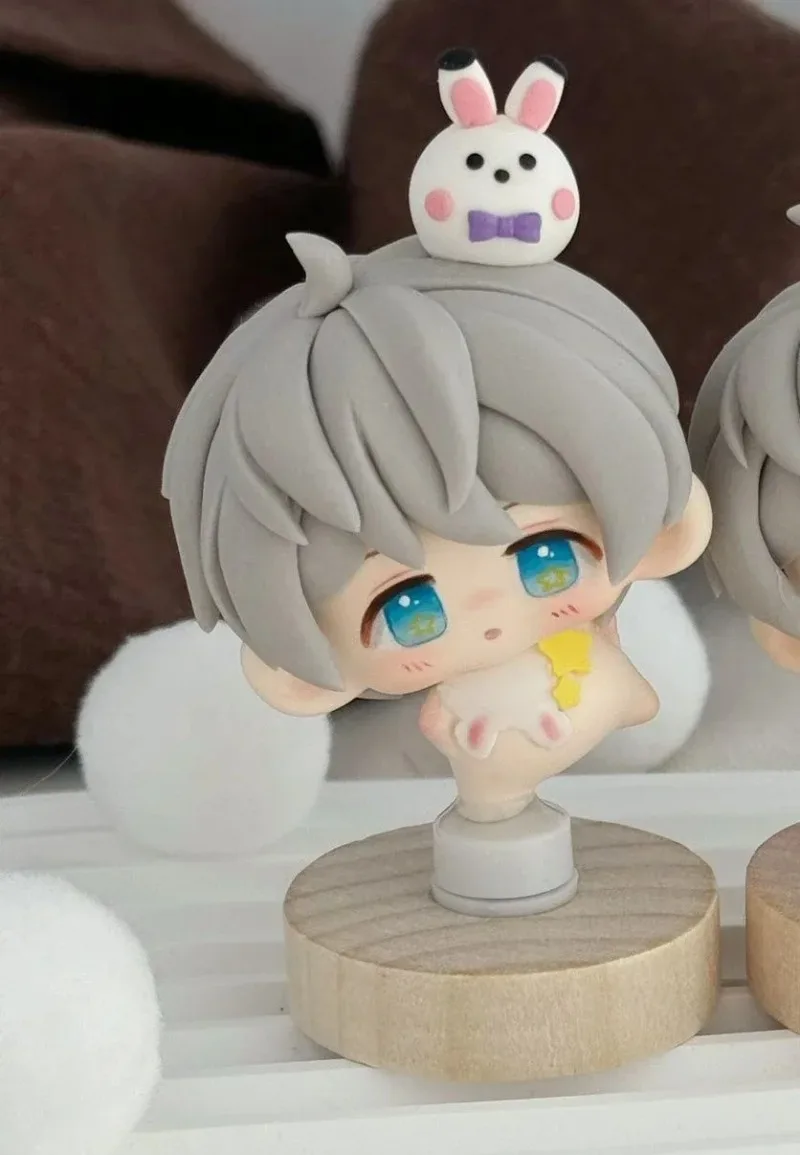 Anime Love and Deepspace Sylus Zayne Rafayel Xavier Q-Version Cartoon Rotatable Handmade Model Handcrafted Garage Kits Gift