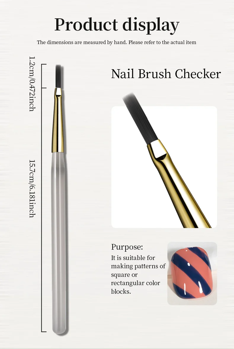 RSNAIL Nail Art Pinsel Checker Nagel Zeichnung Malerei Linie Pinsel Nail art Werkzeug Acryl Malerei Pinsel DIY Design Maniküre Werkzeuge – Detail 10