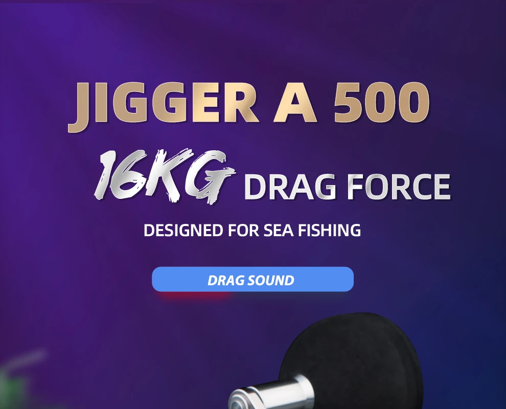 RANMI JIGGER A500 Angelrolle Trommelrolle Slow-Jigging-Rolle Max Bremskraft 16kg Übersetzungsverhältnis 5,1:1 8+1 Kugellager – Detail 1