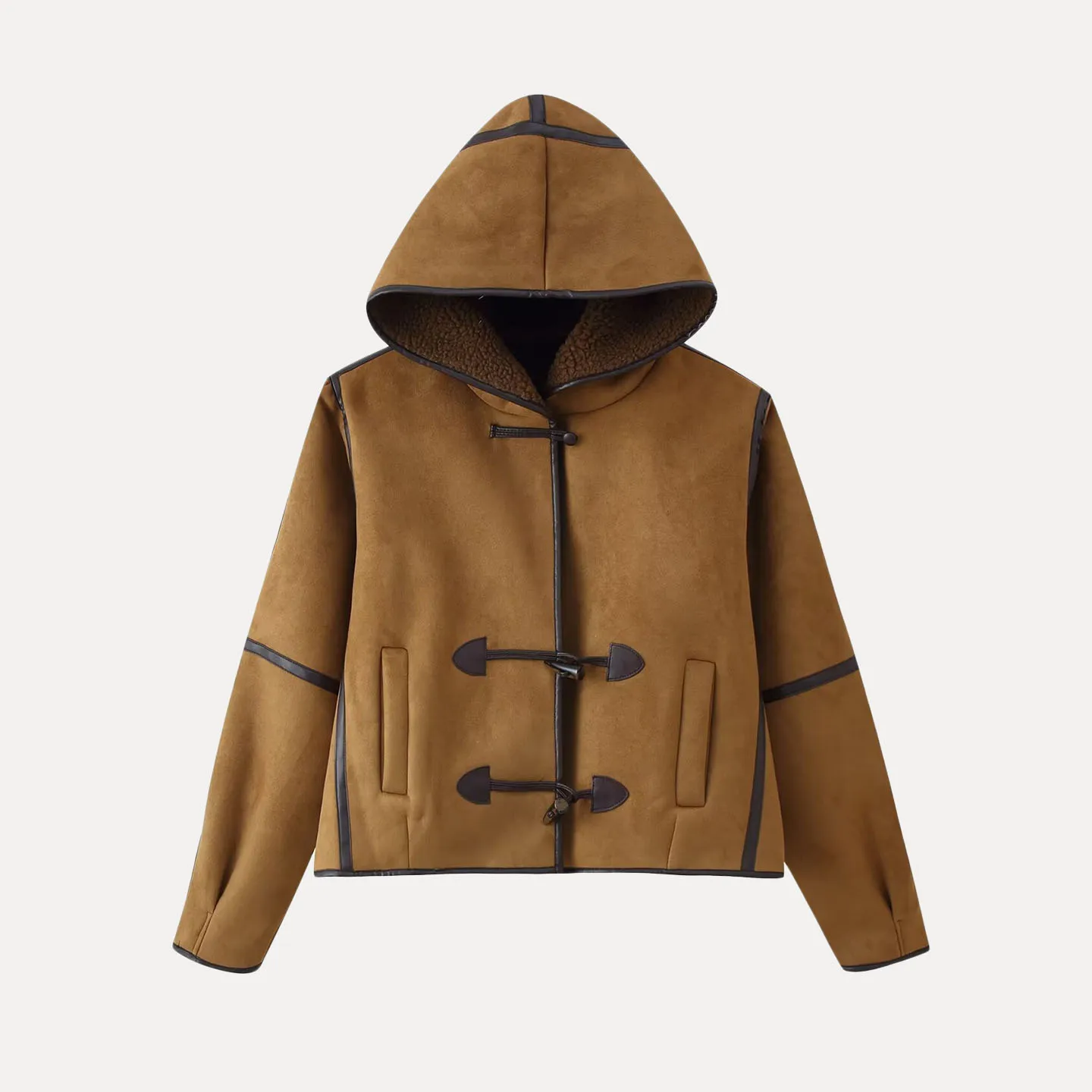 エレ ツートーン オルト フード付きジャケット レディース スレ 秋 2025 Z スタンドフィット ロングスリーブ その他素材 アウターウェア