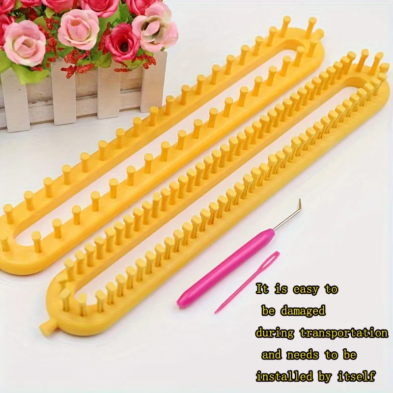 Scarf knitting tools Rectangular wool knitting diy handmade free installation knitting tools (accessories random color)