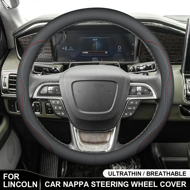 

Car Leather Steering Wheel Cover For Mkc Mkz Mkx Continental Navigator Mkt Mark Viii Town Aviator Zephyr Mks Suv Ls 06 Z Corsair