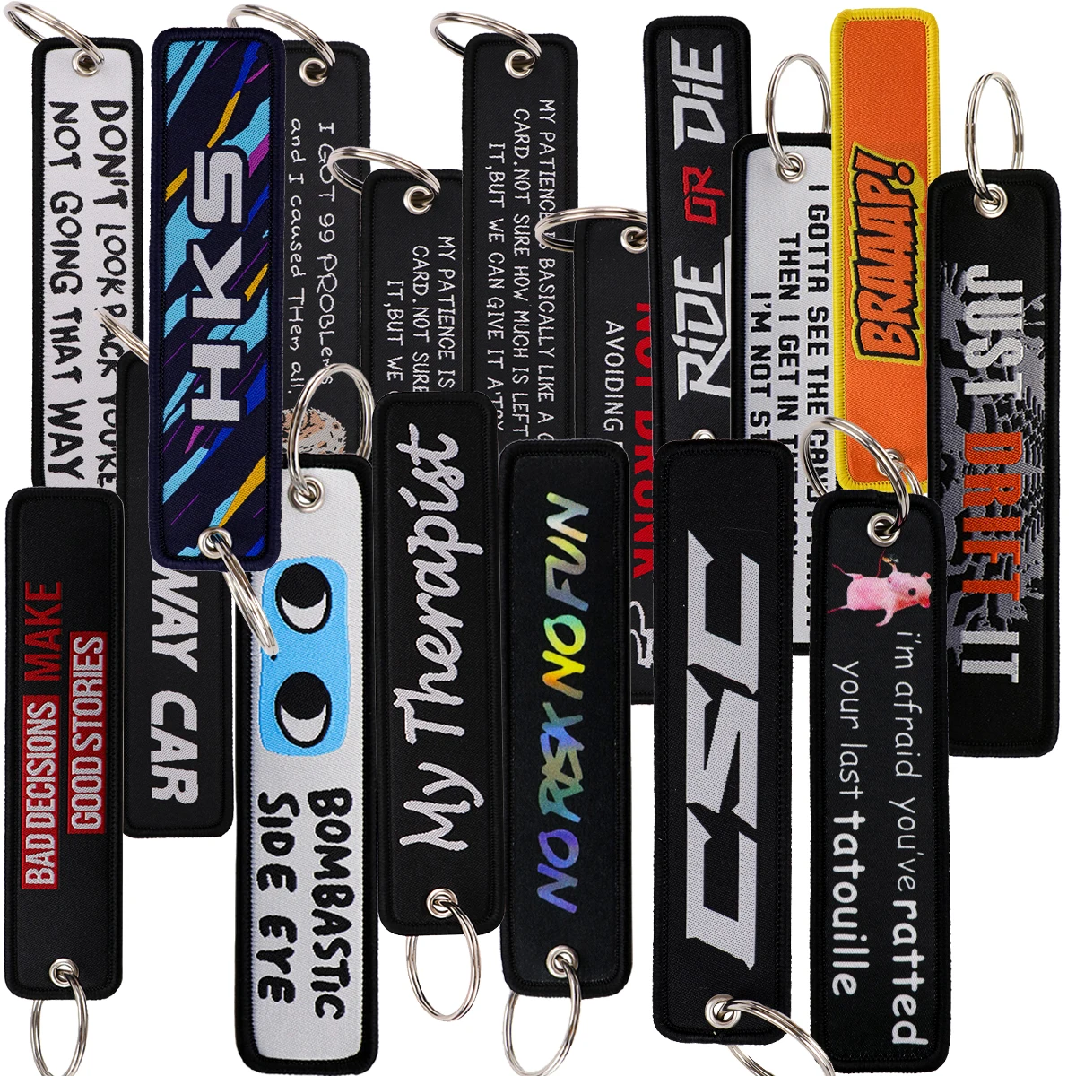 Llavero Bordado con Frases de Motociclismo, para Motos, Autos, Mochilas, Llavero Genial para Amigos, Regalo de Moda