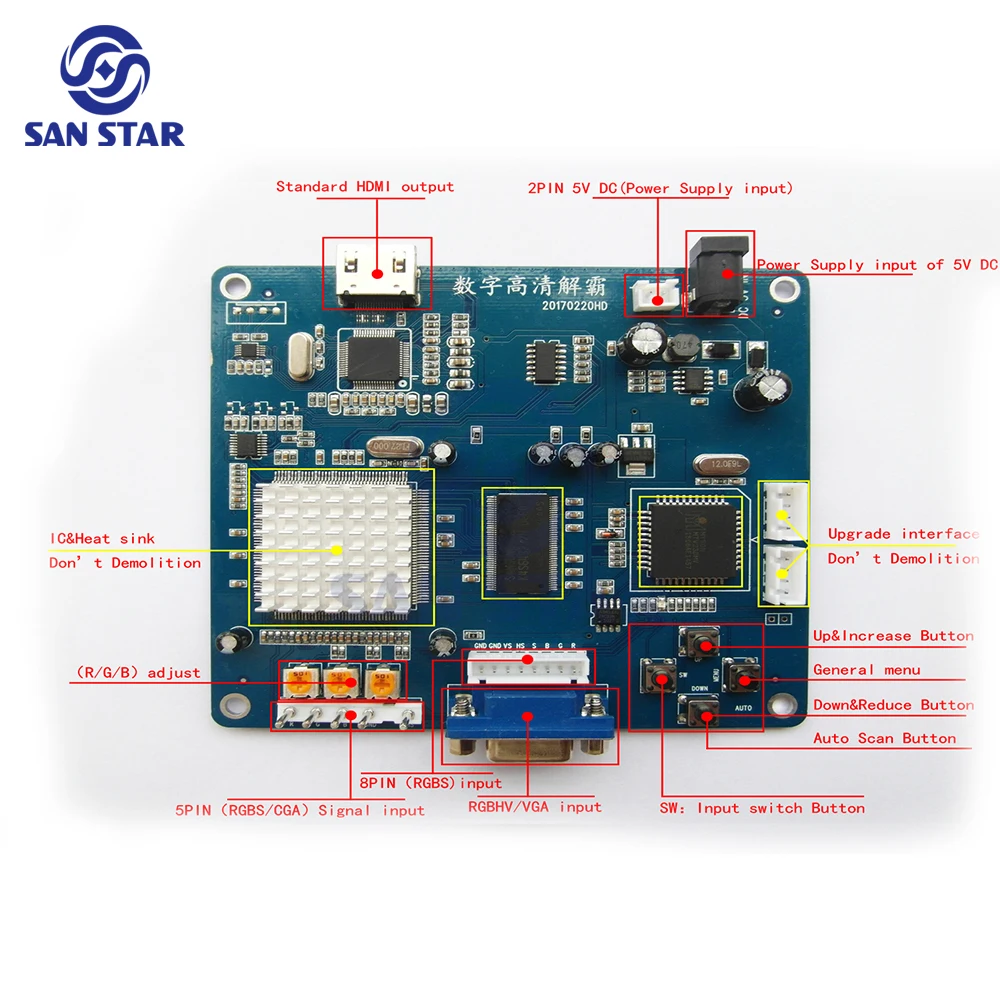 New Arrival Good quality CGA TO HDMI for Arcade Game Machine