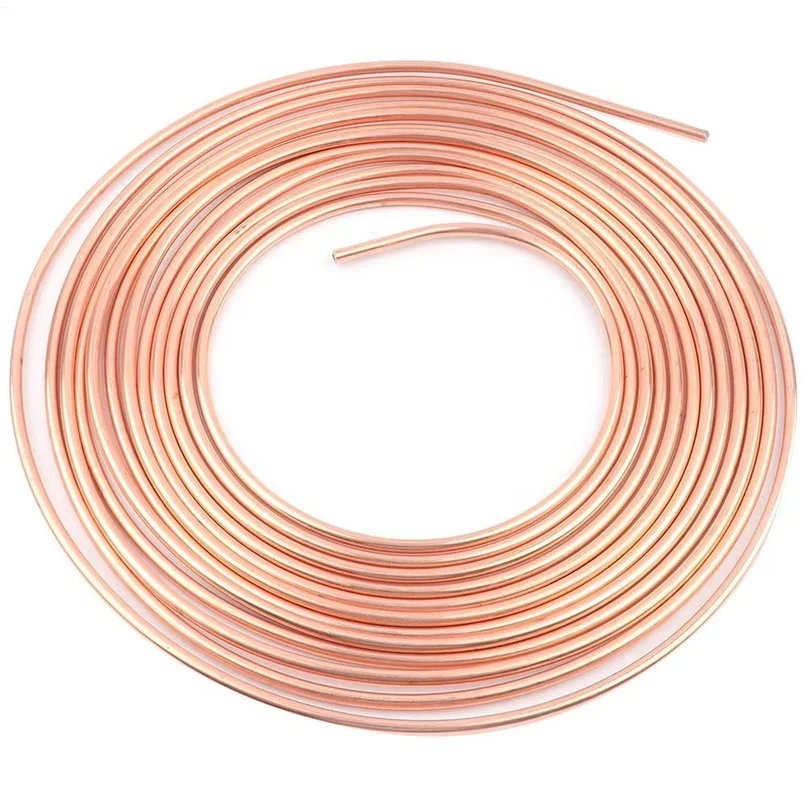 Copper Brake Tubing 3/16 X 25ft Car Brake Line Piping Replacement Durable Resistance Tubing Coil Rustproof Tube Accessories